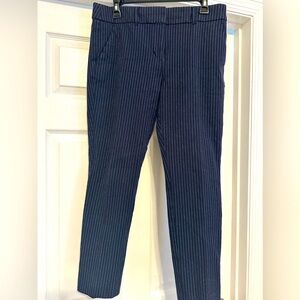 Navy pinstripe dress pants.